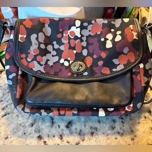 Coach Black Leather Signature Bag